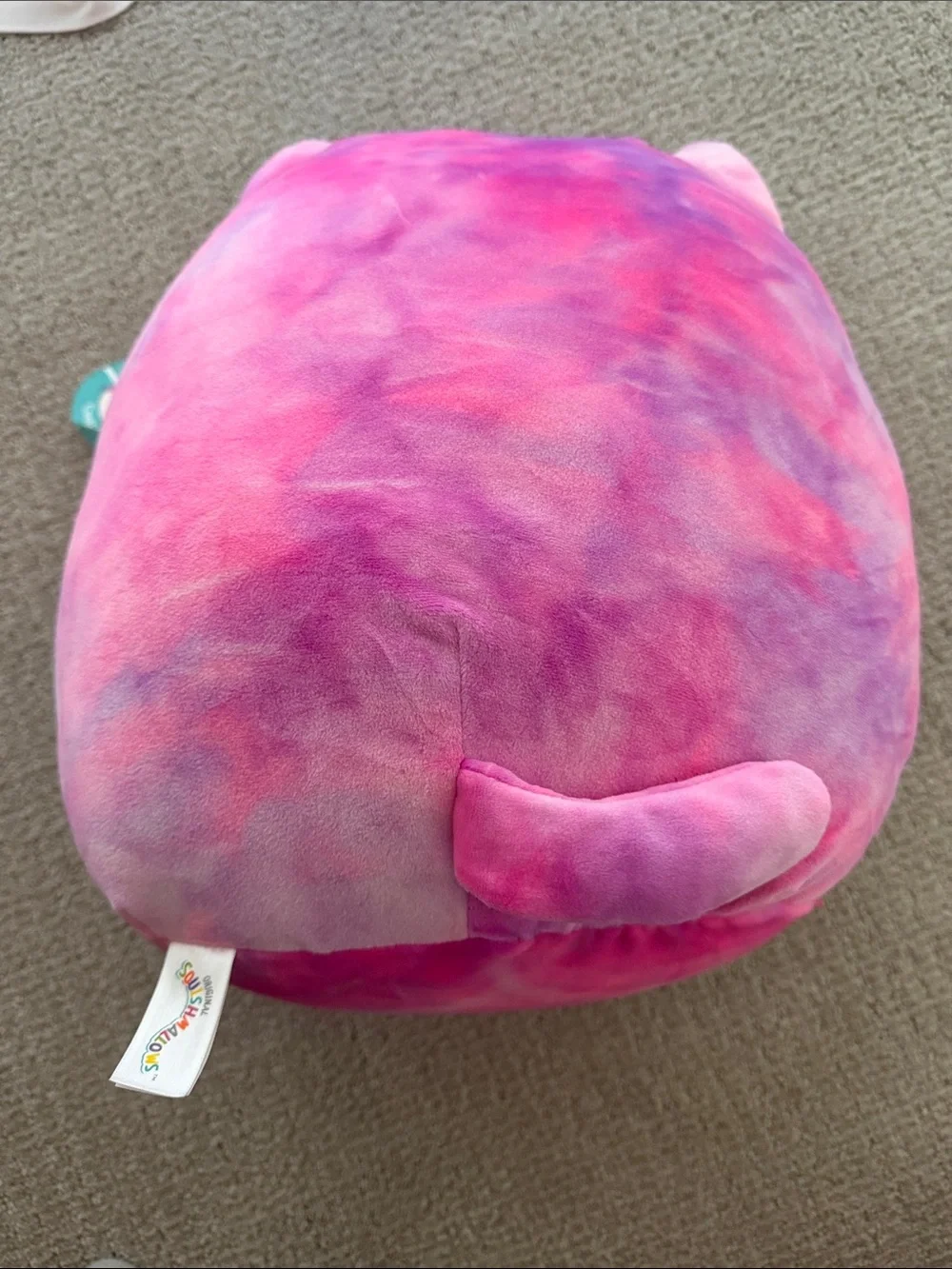 Squishmallows Pink & Purple Plush Cat Pet Cushion with Cream Belly